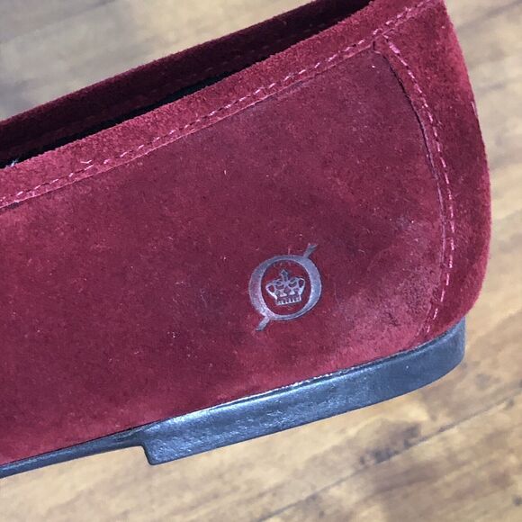 BORN Moccasin Loafers Women’s 10 Red Burgandy Suede Leather Slip On Holiday New - Picture 12 of 12